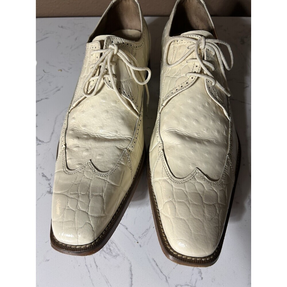 GIORGIO BRUTINI Leather Shoe Sz12 Great Style And Great Quality, Cream Color